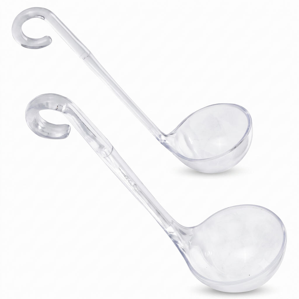 Chef Craft Plastic Dressing and Sauces Ladles, 1 Ounce 5.5 Inch and 2 Ounce 6 Inch 2 Piece Set, Clear