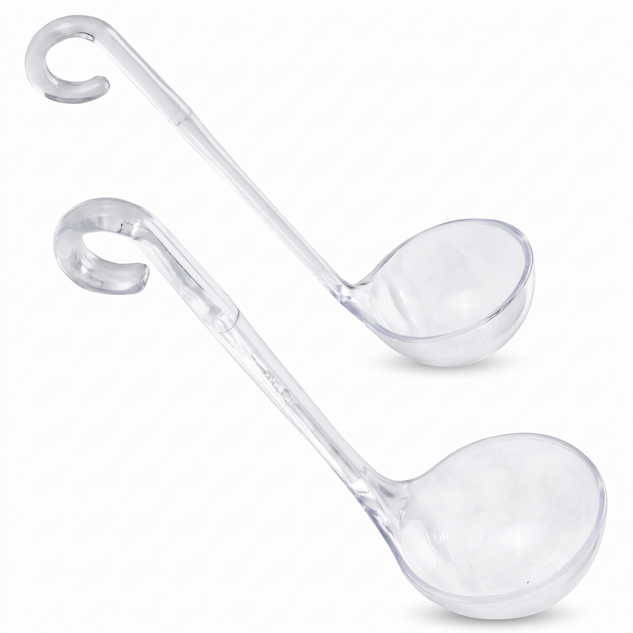 Chef Craft Plastic Dressing and Sauces Ladles, 1 Ounce 5.5 Inch and 2 Ounce 6 Inch 2 Piece Set, Clear
