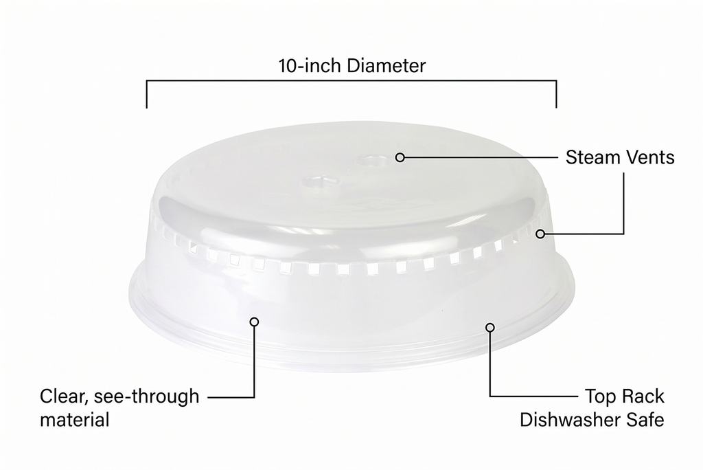 Chef Craft Classic Microwave Cover, 10 inches in diameter, Clear