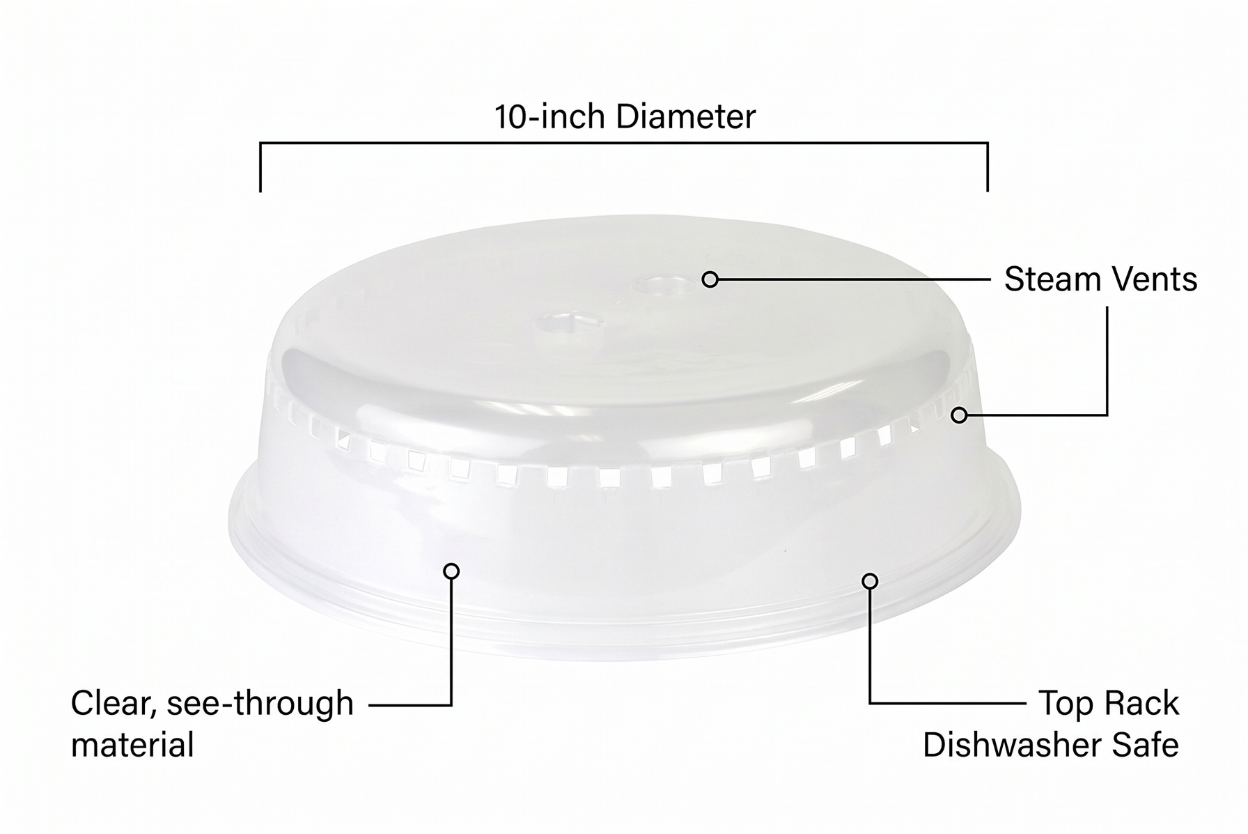 Chef Craft Classic Microwave Cover, 10 inches in diameter, Clear