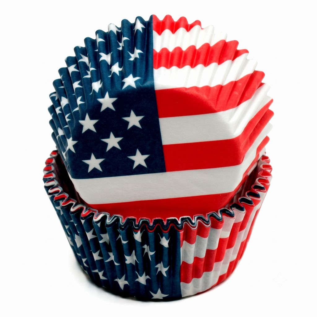 Chef Craft Paper Patterned Cupcake Liners, 50 count, Red/White/Blue