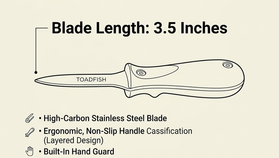 Toadfish Oyster Shucking Knife - Oyster Shucker Opener Tool - Professional Edition