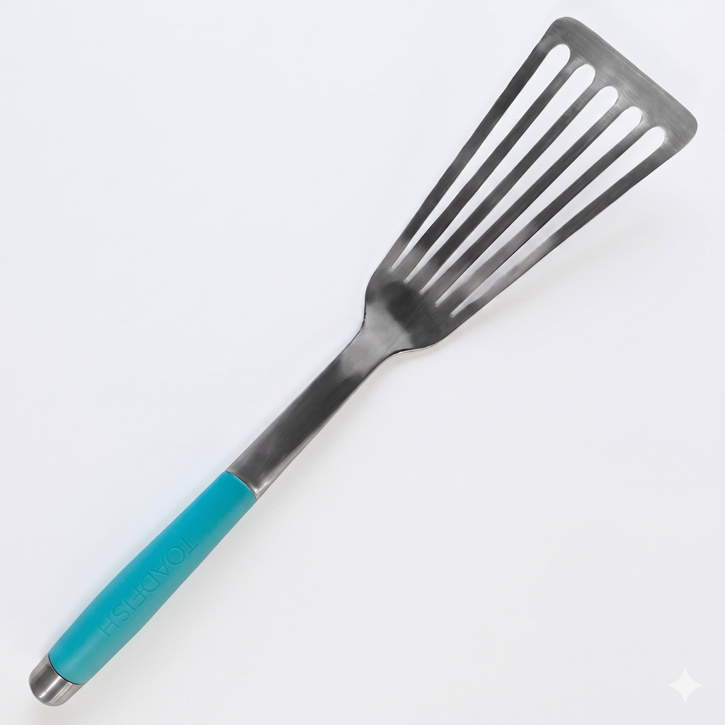 Toadfish 14.5'' Ultimate Nonstick Fish Spatula, Stainless Steel Metal Spatula, Slotted Turner Perfect for Cooking Seafood on the Grill or Kitchen