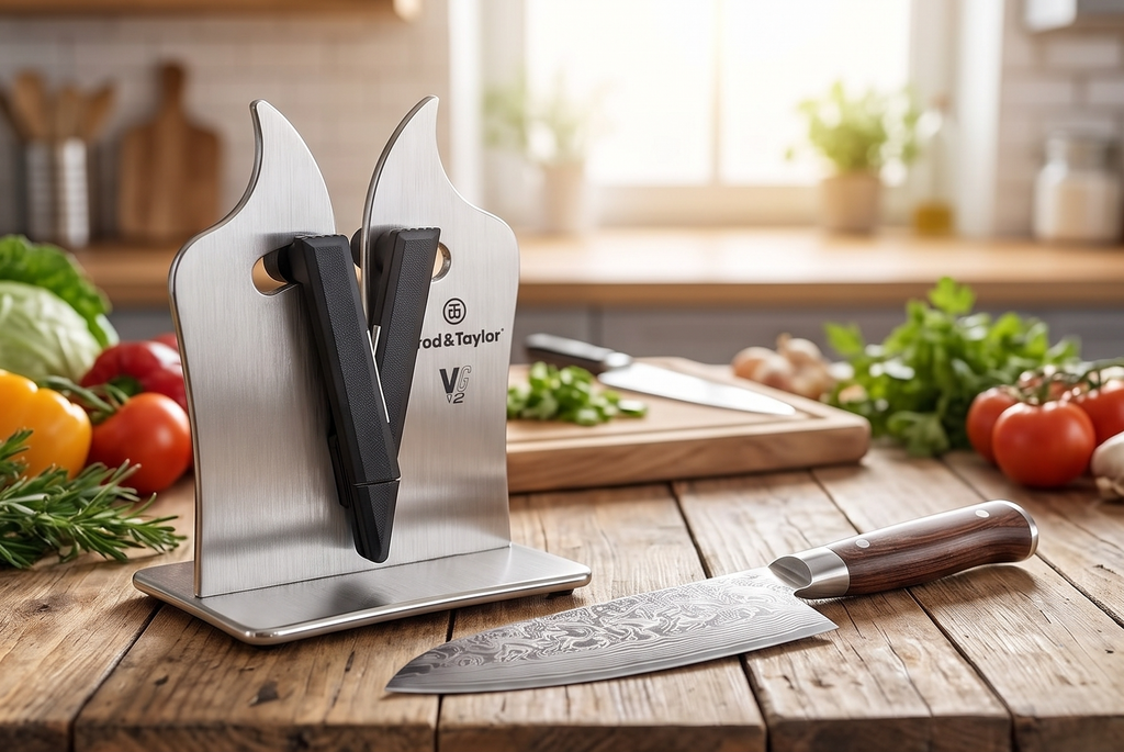 Brod & Taylor VG2 Professional Knife Sharpener | 3-Action Tungsten Carbide (Stainless Steel)
