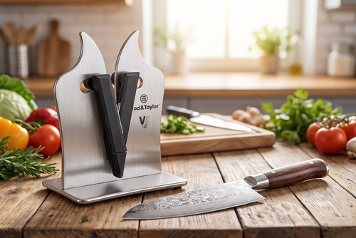 Brod & Taylor VG2 Professional Knife Sharpener | 3-Action Tungsten Carbide (Stainless Steel)