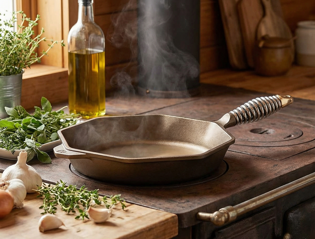 FINEX 12" Cast Iron Skillet, Modern Heirloom, Handcrafted in The USA, Pre-Seasoned with Organic Flaxseed Oil