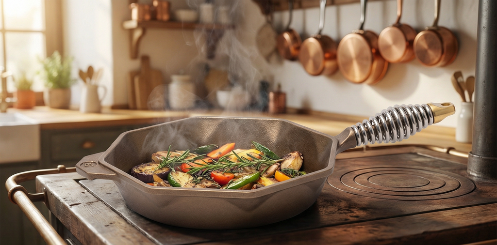 FINEX 8" Cast Iron Skillet, Modern Heirloom, Handcrafted in the USA, Pre-seasoned with Organic Flaxseed Oil