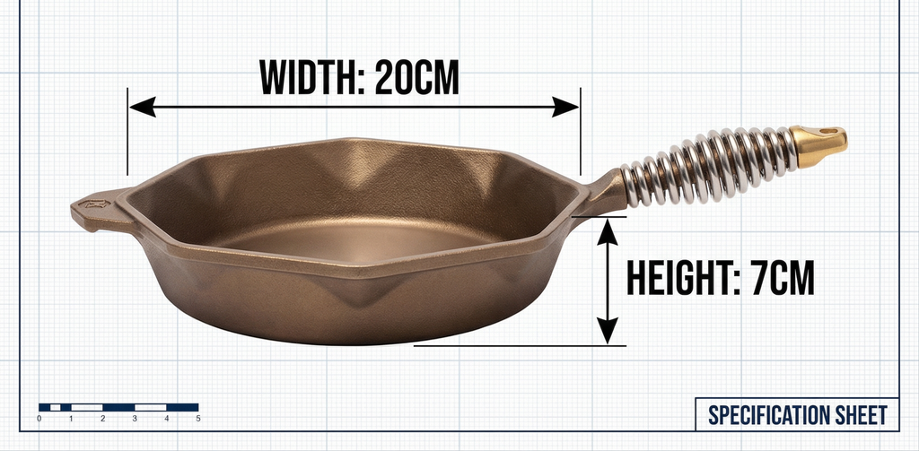 FINEX 8" Cast Iron Skillet, Modern Heirloom, Handcrafted in the USA, Pre-seasoned with Organic Flaxseed Oil