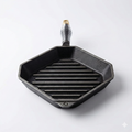FINEX 10" Cast Iron Grill Pan - Grill Pans with Superior Heat Distribution - Near Non-Stick for Easy Cleaning - Cast Iron Grill Pan - For Indoor & Outdoor Grilling - Pre-Seasoned with Flaxseed Oil