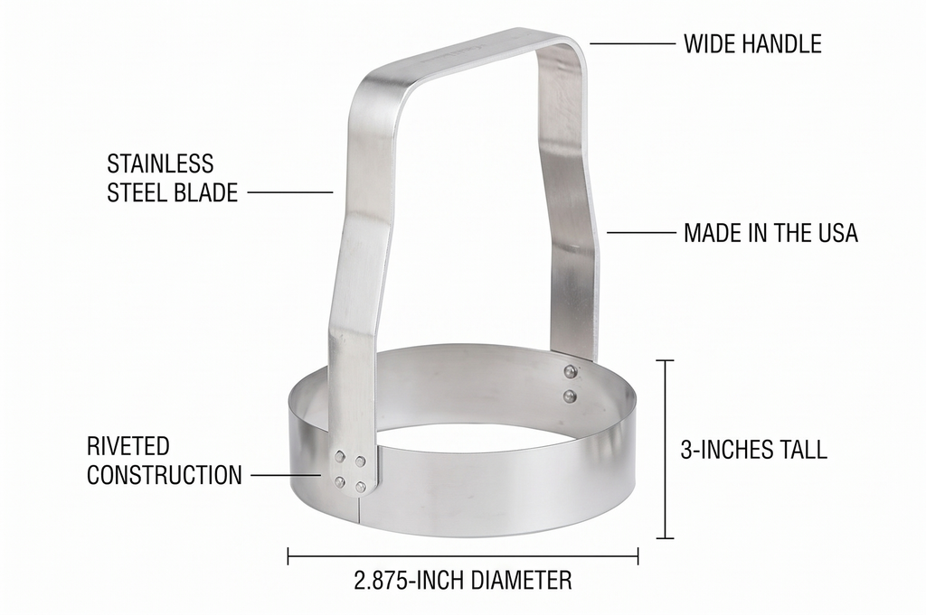 Kwik-kut Kwik Kut Plain Edge Manual Food Chopper, Stainless Steel Blade, 2.875-Inch Diameter x 3-Inches Tall, Made in The USA, A, Silver