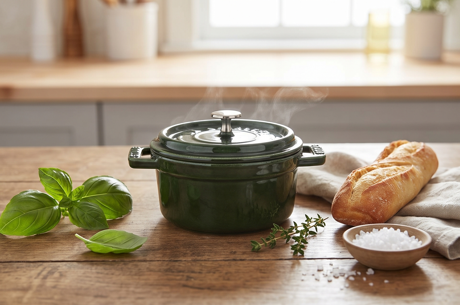 Staub Cast Iron 0.25-qt Mini Round Cocotte - Basil