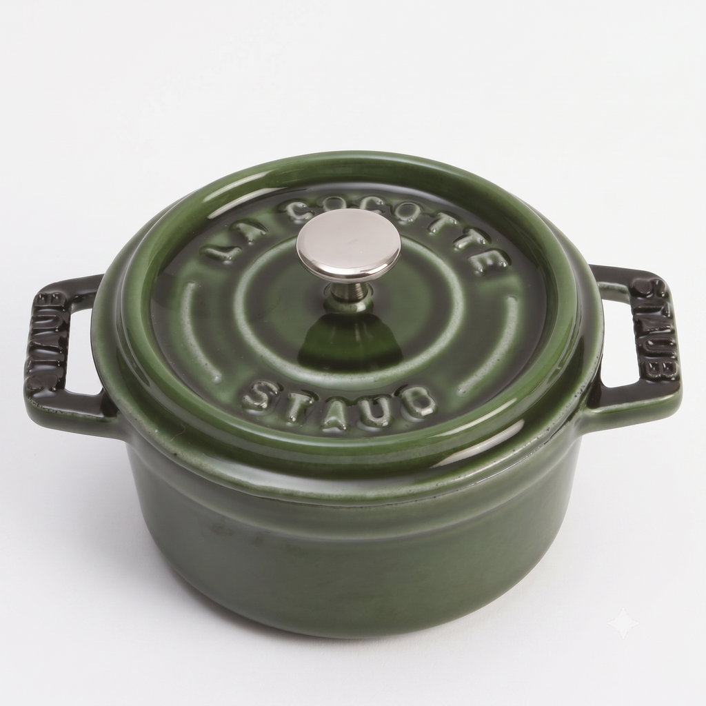 Staub Cast Iron 0.25-qt Mini Round Cocotte - Basil