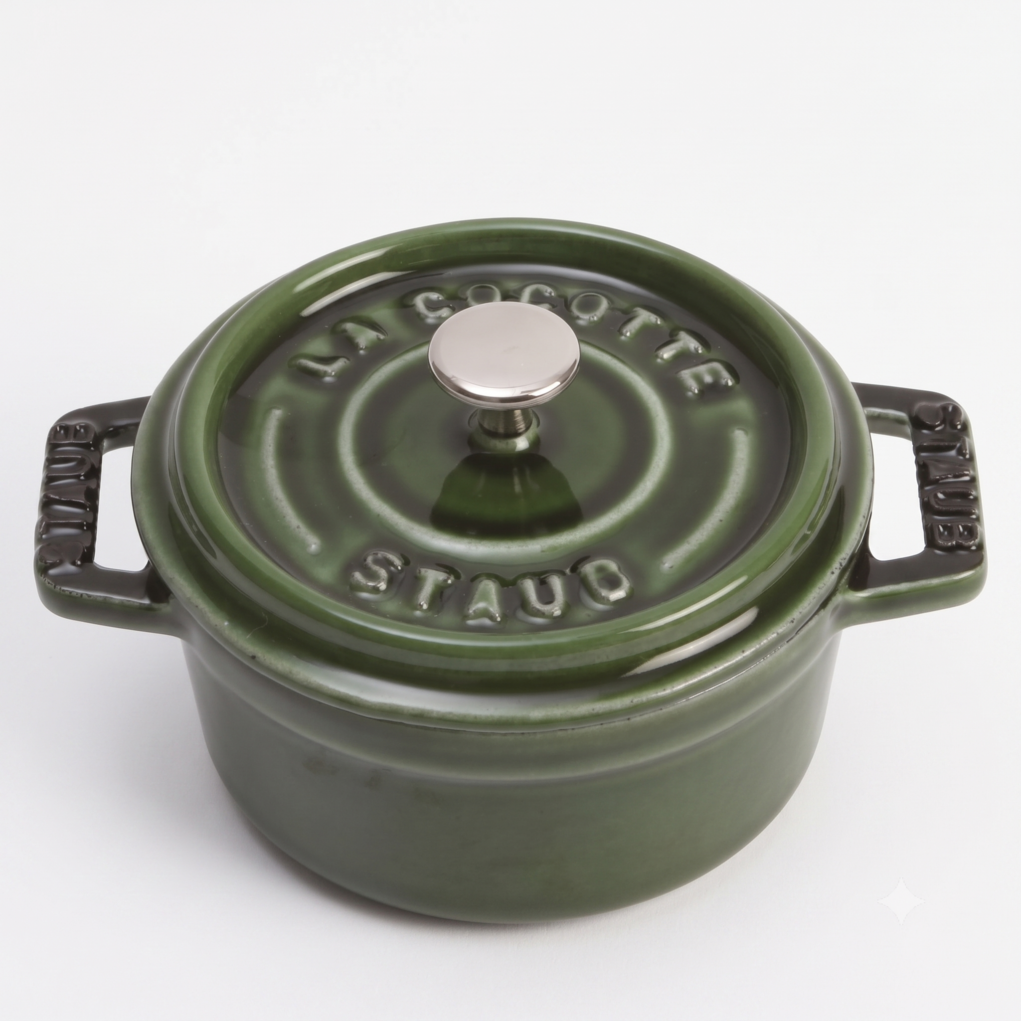 Staub Cast Iron 0.25-qt Mini Round Cocotte - Basil