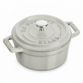 Staub Cast Iron .25-qt Mini Round Cocotte - White Truffle, Made in France