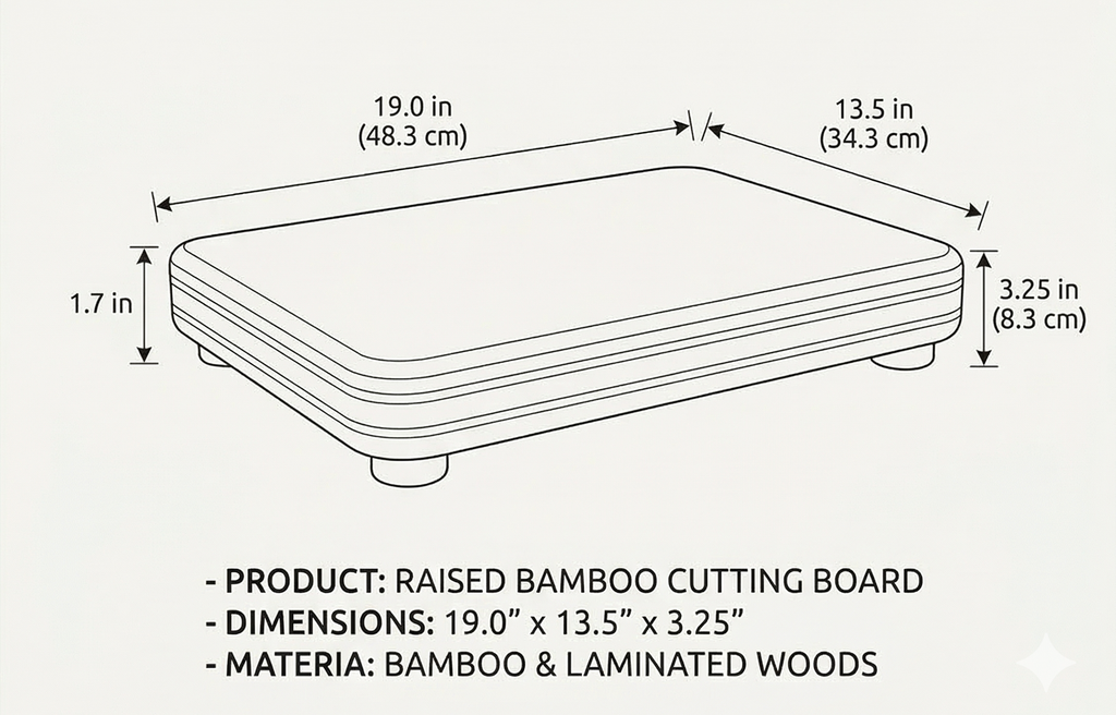 Totally Bamboo Bamboo Big Easy Chopping Block, 19" x 13.5"