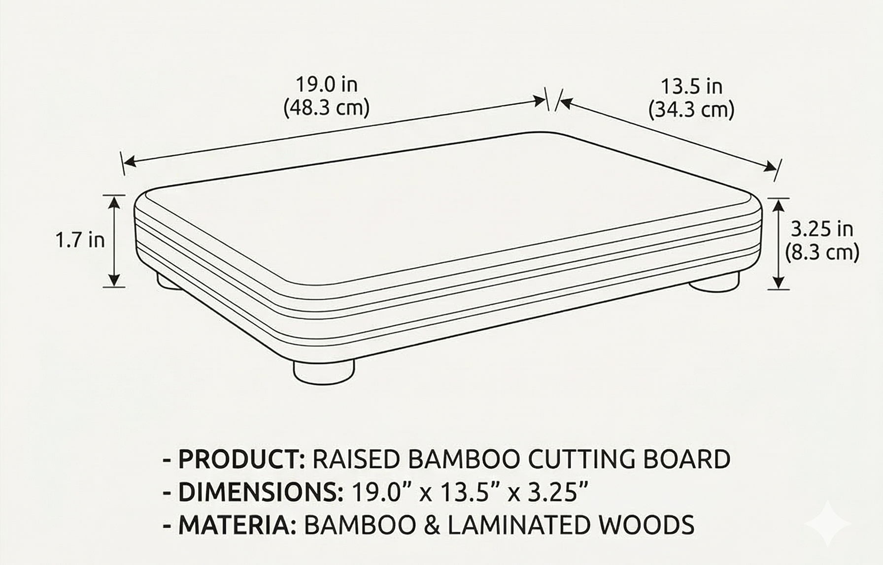 Totally Bamboo Bamboo Big Easy Chopping Block, 19" x 13.5"
