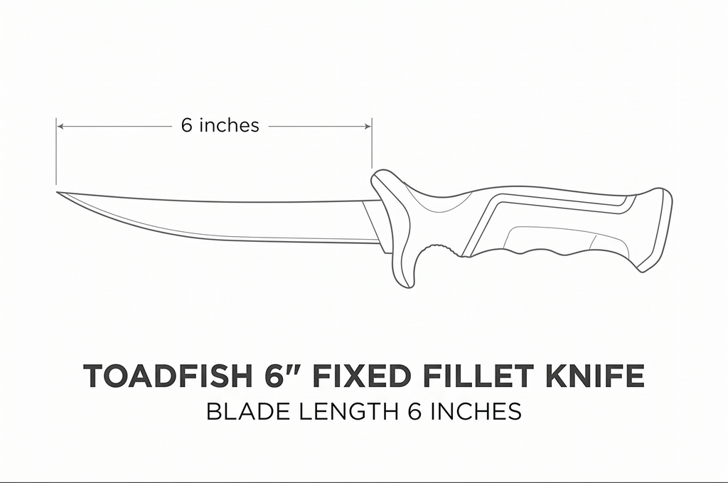 Toadfish 6" Fixed Fillet Knife with Sheath
