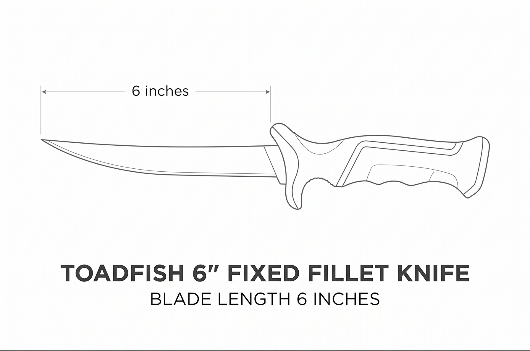 Toadfish 6" Fixed Fillet Knife with Sheath