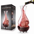 Final Touch L'Grand Conundrum Aerator Wine Decanter | Full Bottle - 25.4 Oz. | Hand Blown, Lead-Free Crystal Clear Quality Glass | Unique Elegant Design Wine Carafe With Stainless Steel Base (WDA650)