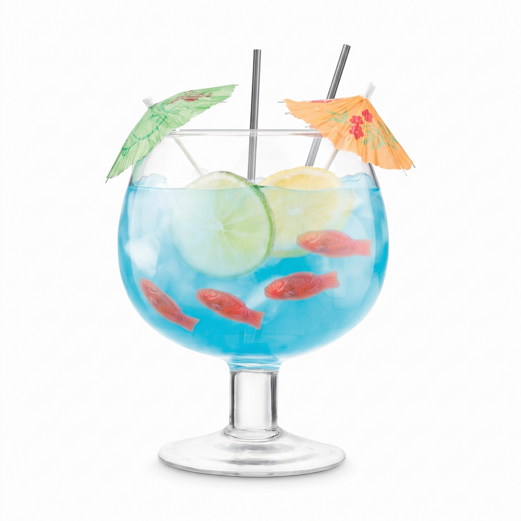 Final Touch Fishbowl Glass - Fun and Exciting Drink Serving Experience - 1.3L Capacity - Ideal for Margaritas, Daiquiris, and More! (FTA1870)
