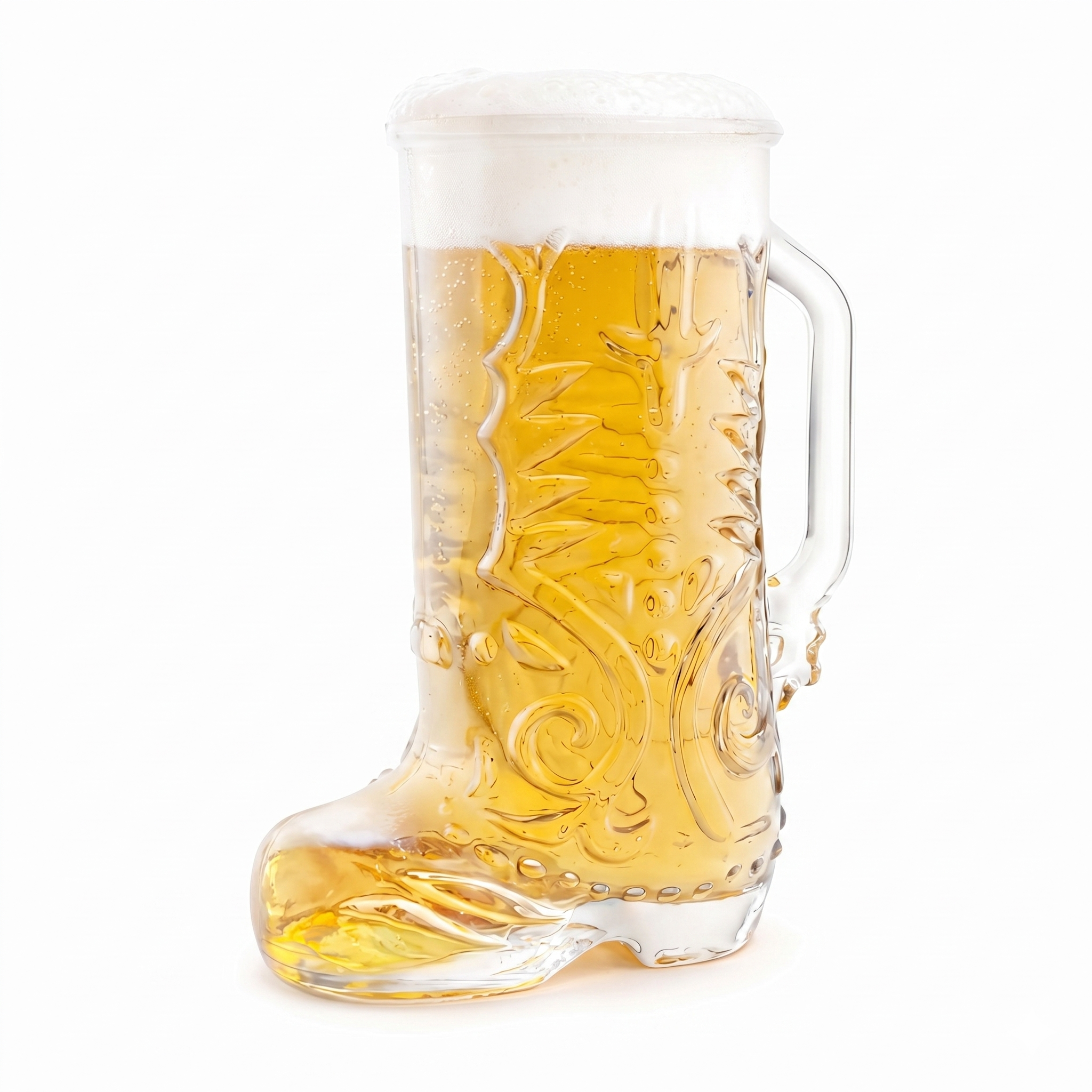 Final Touch Wild West Boot Glass - 22 oz Cowboy Boot-Shaped Drinking Glass - Thick Glass with Handle - Perfect for Beer, Mixed Drinks, and More! (GG5026)
