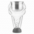 Final Touch Conundrum Stainless Steel Wine Decanter Aerator - Instant Oxygenation, 3 Phase Aeration System, Sediment Filter, Fits Angled & Straight Decanters (WDA595)