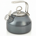 Chantal Classic Teakettle, 1.8 QT, Enamel On Steel, 2-Tone Harmonica Whistle, Rapid Boil and Even Heating (Onyx)