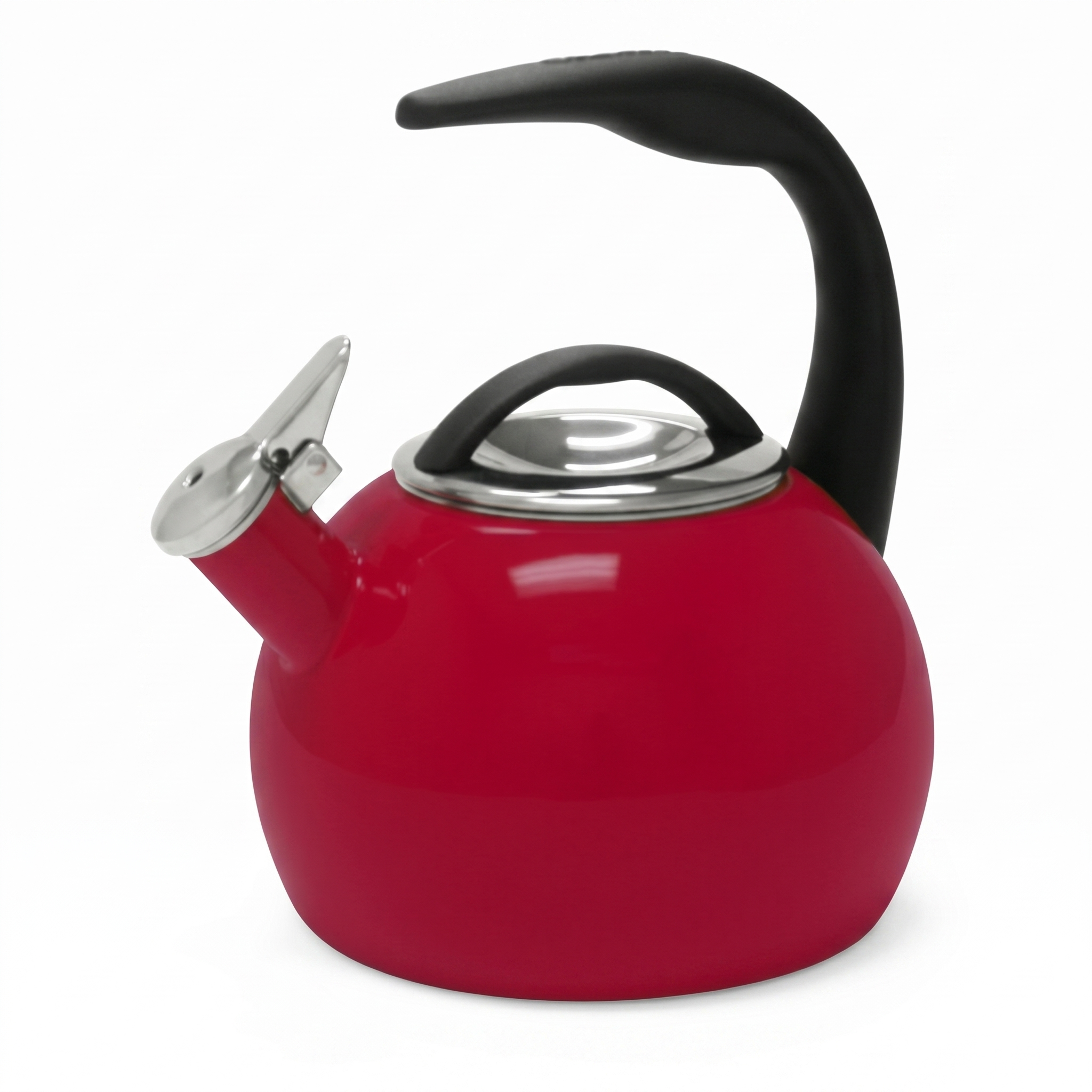 Chantal Anniversary Enamel-on-Steel Whistling Teakettle, 2 quart, Chili Red