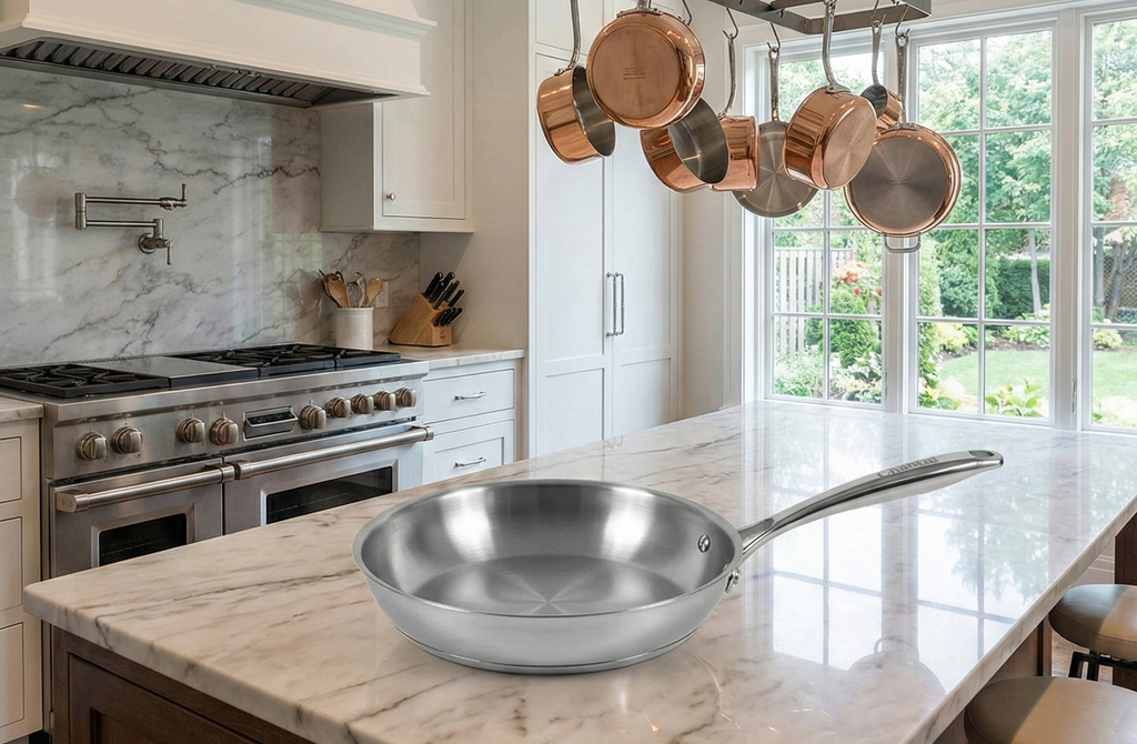 Chantal 3.Clad Tri-Ply 10 inch Stainless Steel Fry Pan, Polished Stainless Steel