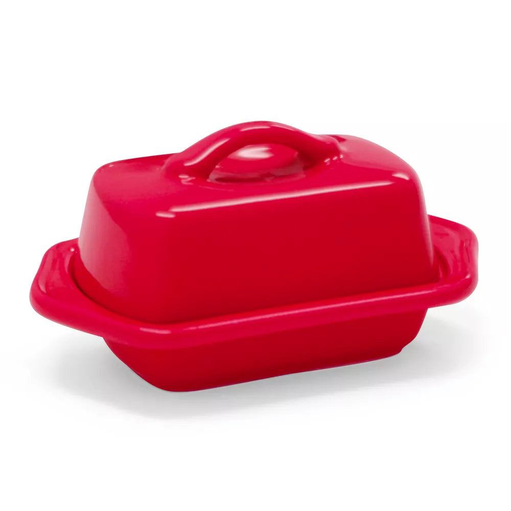 Chantal Ceramic Mini Covered Butter Dish, 5 inch, True Red