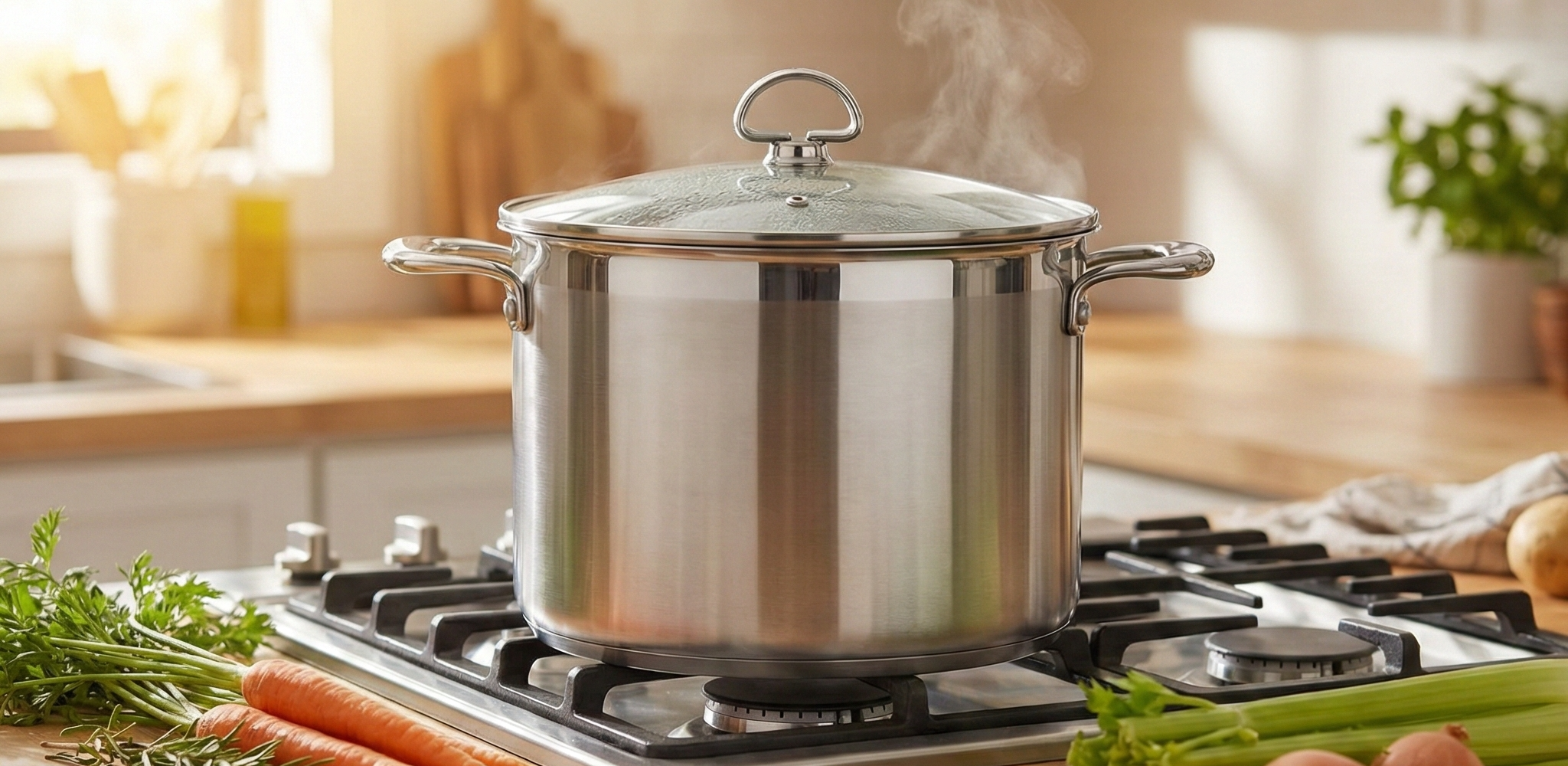 Chantal SLIN33-240 Induction 21 Steel Stockpot with Glass Tempered Lid (8-Quart)