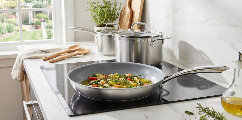 Chantal SLIN63-24C 21-Steel Induction Ceramic Coated Fry Pan, 10-Inch
