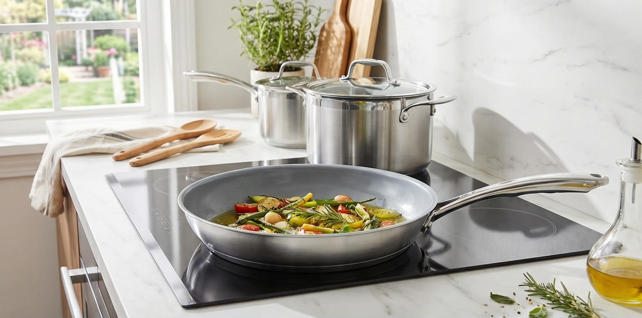 Chantal SLIN63-24C 21-Steel Induction Ceramic Coated Fry Pan, 10-Inch