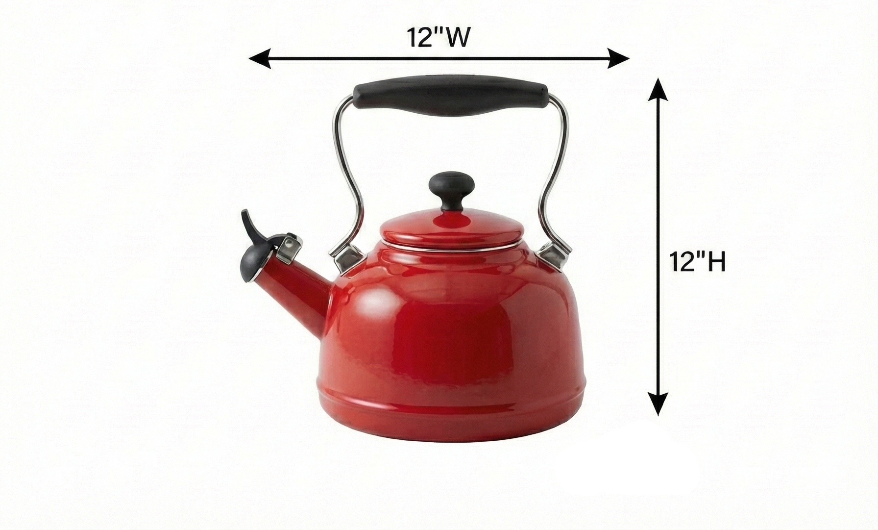 Chantal Tea Kettle, 1.7 QT, Vintage Series, Premium Enamel on Carbon Steel, Whistling, Even Heating & Quick Boil (Chili Red)