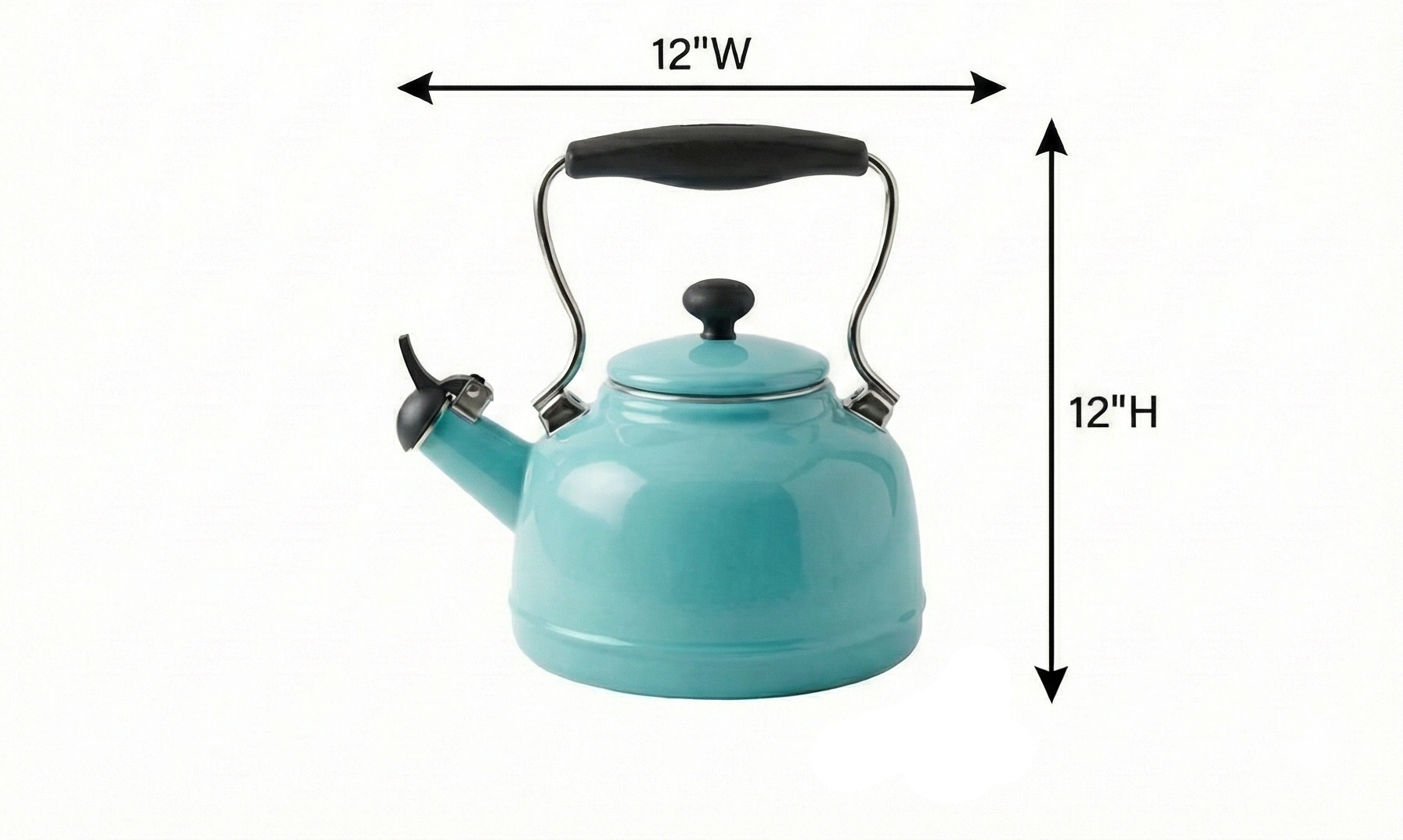 Chantal Tea Kettle, 1.7 QT, Vintage Series, Premium Enamel on Carbon Steel, Whistling, Even Heating & Quick Boil (Aqua)