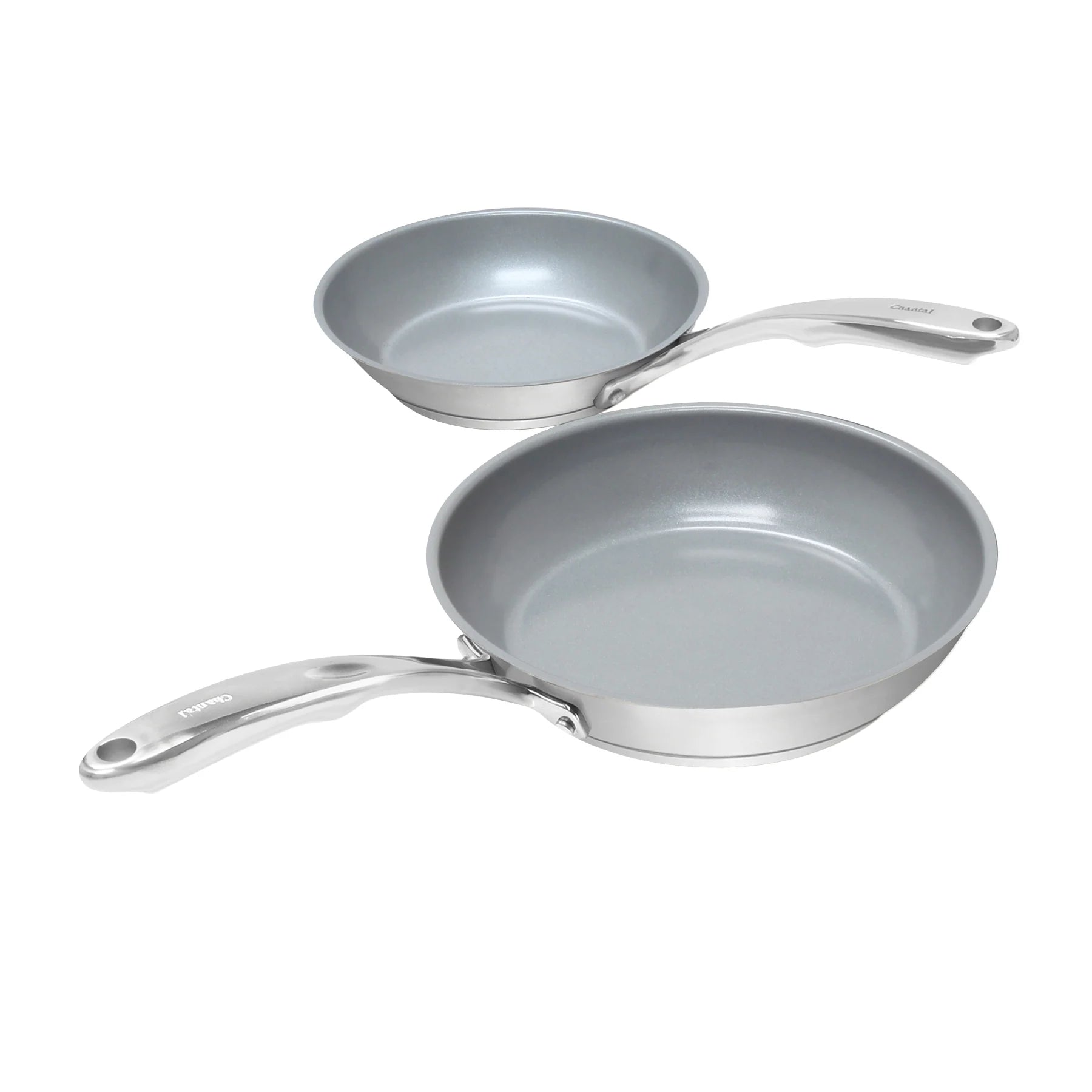 Chantal Induction 21 Steel 2-pc NonStick Fry Pan; includes 8 inch and 10 inch Fry Pans, Ceramic Non Stick
