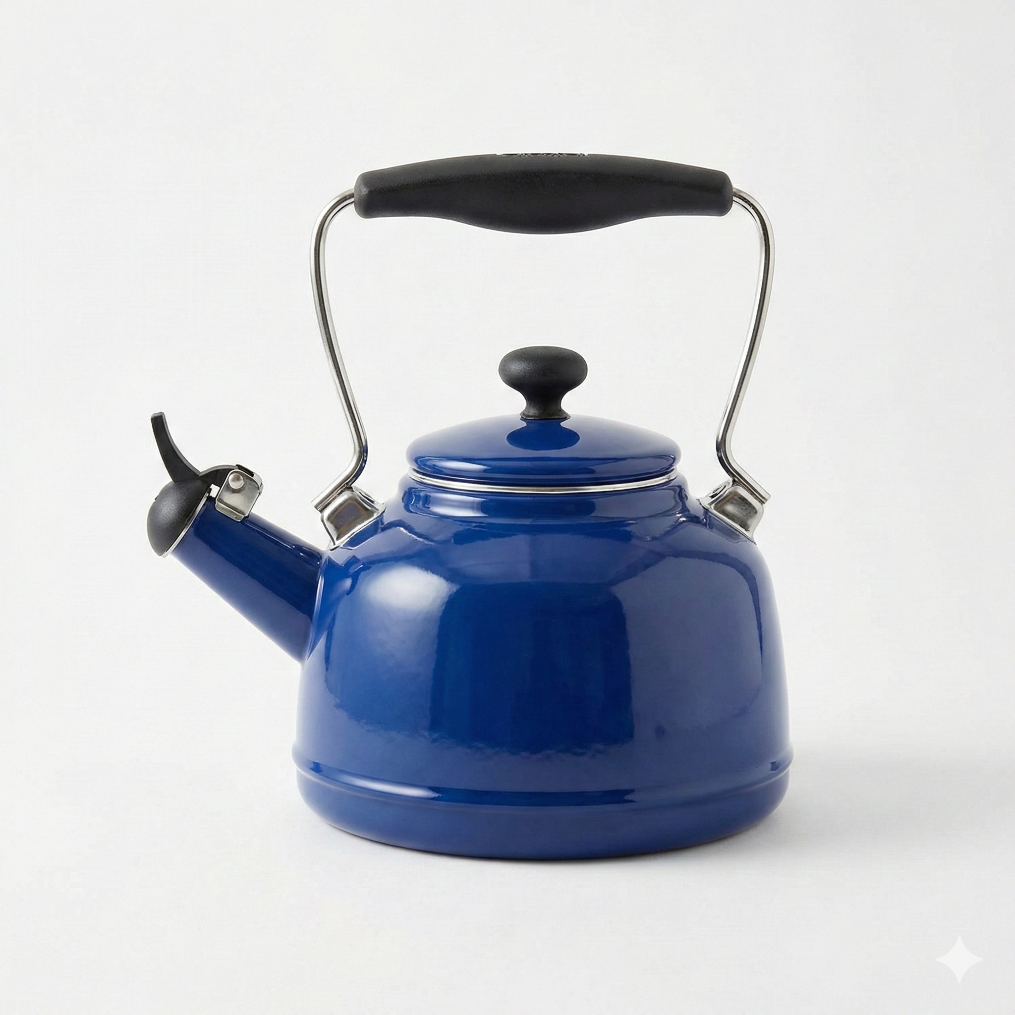 Chantal Tea Kettle, 1.7 QT, Vintage Series, Premium Enamel on Carbon Steel, Whistling, Even Heating & Quick Boil (Cobalt Blue)