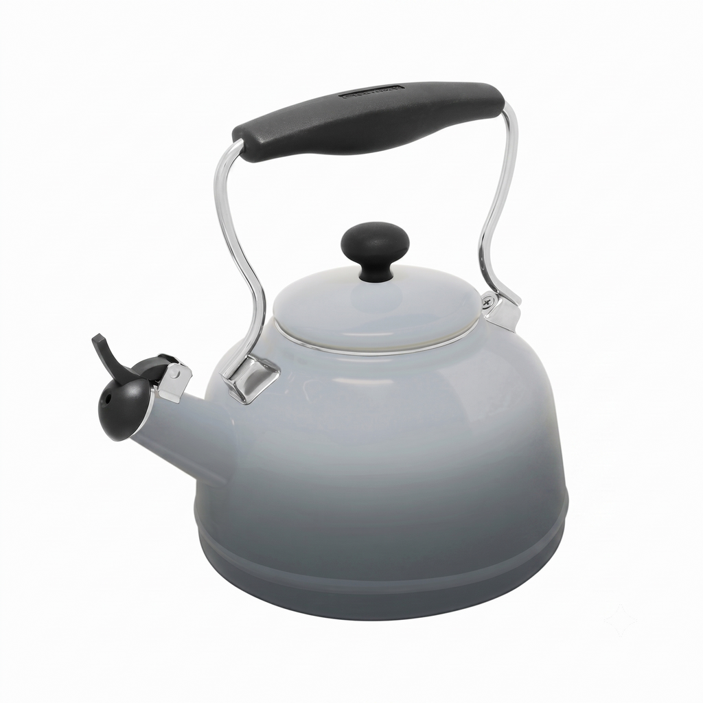 Chantal Tea Kettle, Vintage Series, Enamel on Steel, Whistling (Fade Grey)