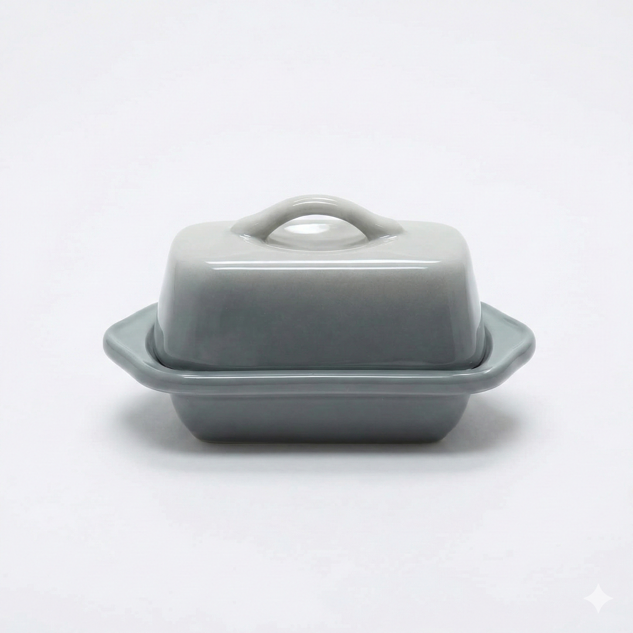 Chantal Ceramic Mini Covered Butter Dish, 5 inch, Fade Grey