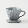 Chantal "Lotus" ceramic pour over coffee dripper, 8 ounces, Fade Grey