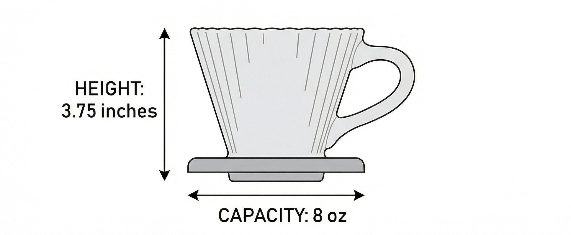 Chantal "Lotus" ceramic pour over coffee dripper, 8 ounces, Fade Grey