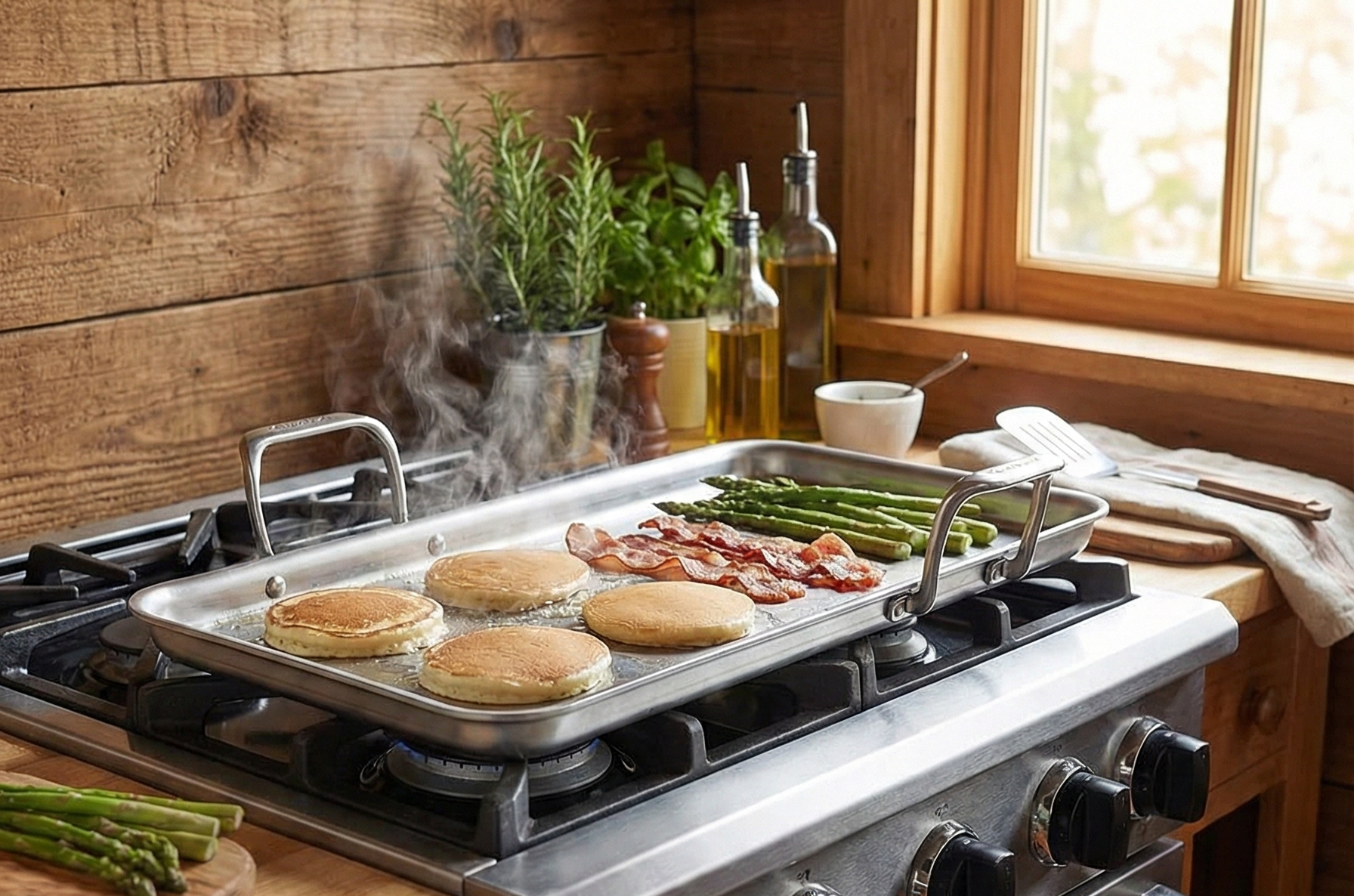 Chantal Stainless Steel Griddle, 19" x 9.5" (Brushed Stainless Steel)