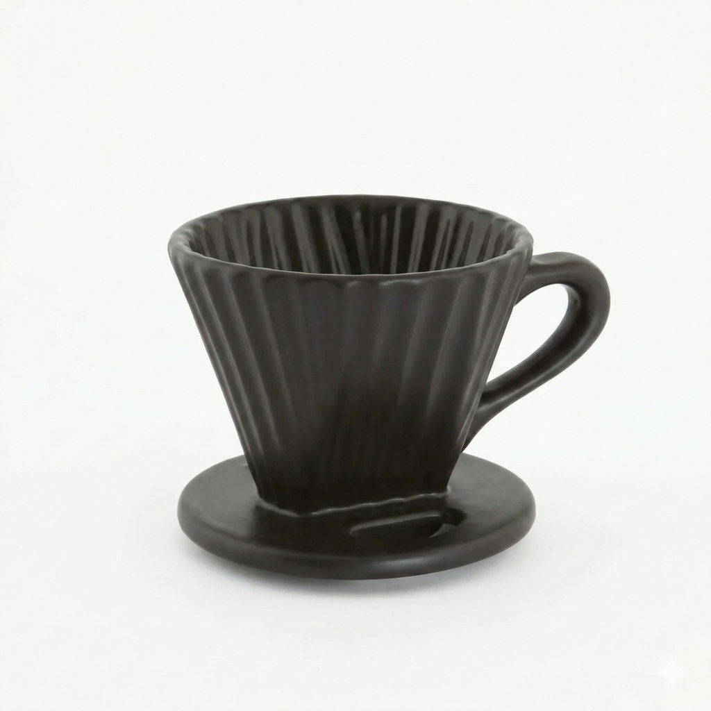 Chantal "Lotus" ceramic pour over coffee dripper, 8 Ounce, Matte Black