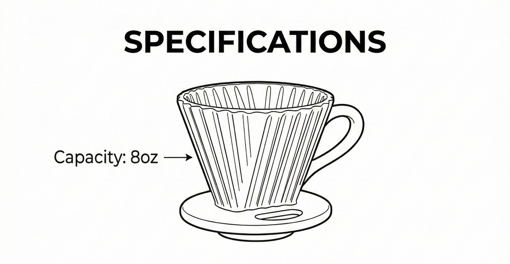 Chantal "Lotus" ceramic pour over coffee dripper, 8 Ounce, Matte Black