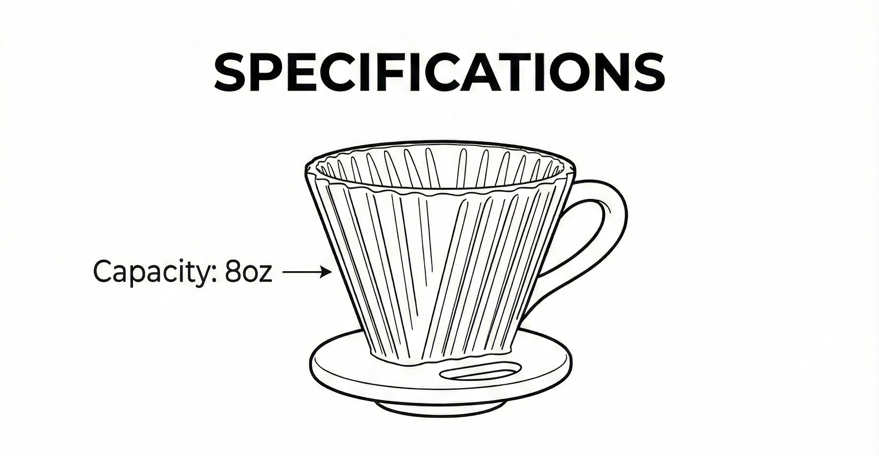 Chantal "Lotus" ceramic pour over coffee dripper, 8 Ounce, Matte Black