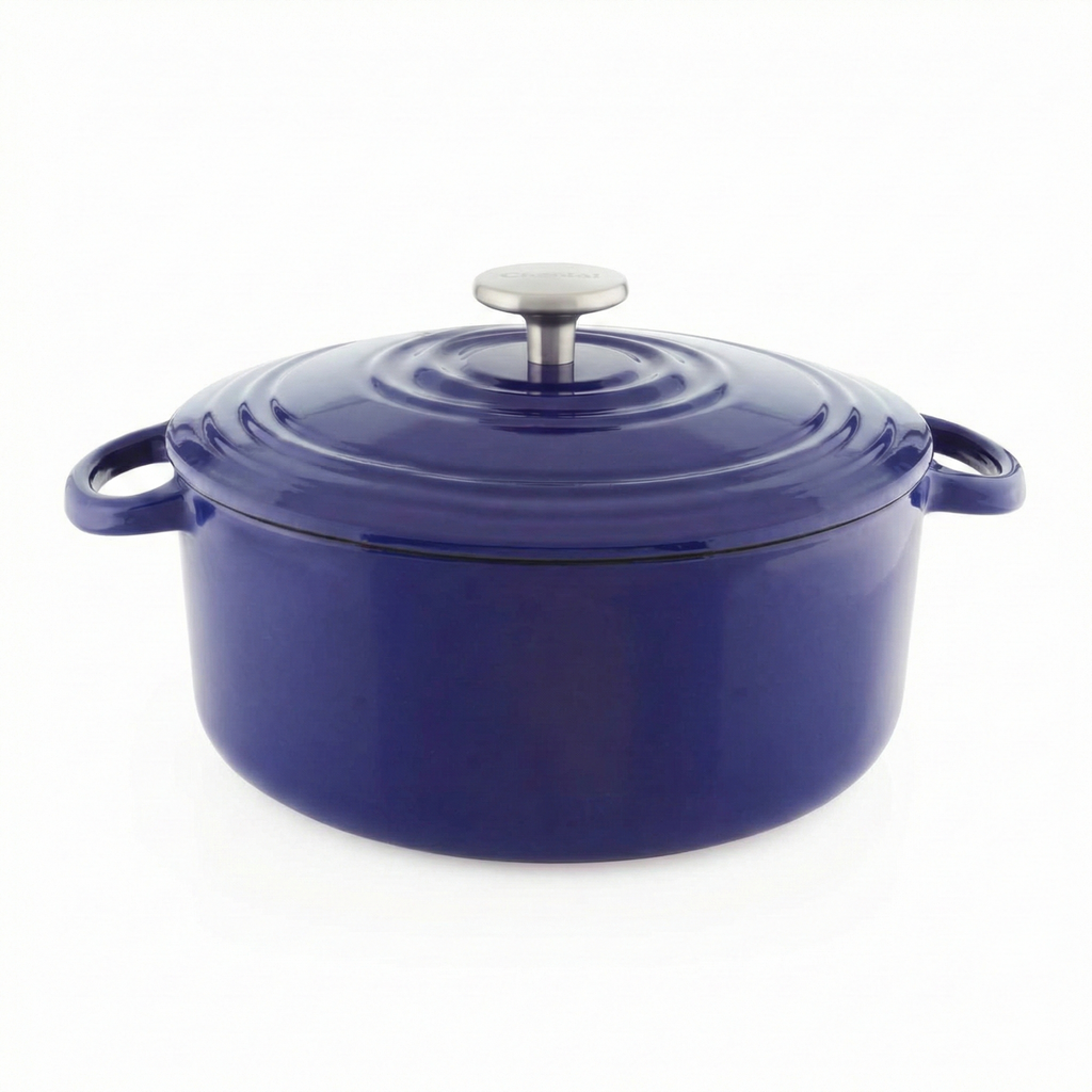 Chantal Cast Iron Dutch Oven, 5 qt, US Formulated Premium Enamel, Cobalt Blue