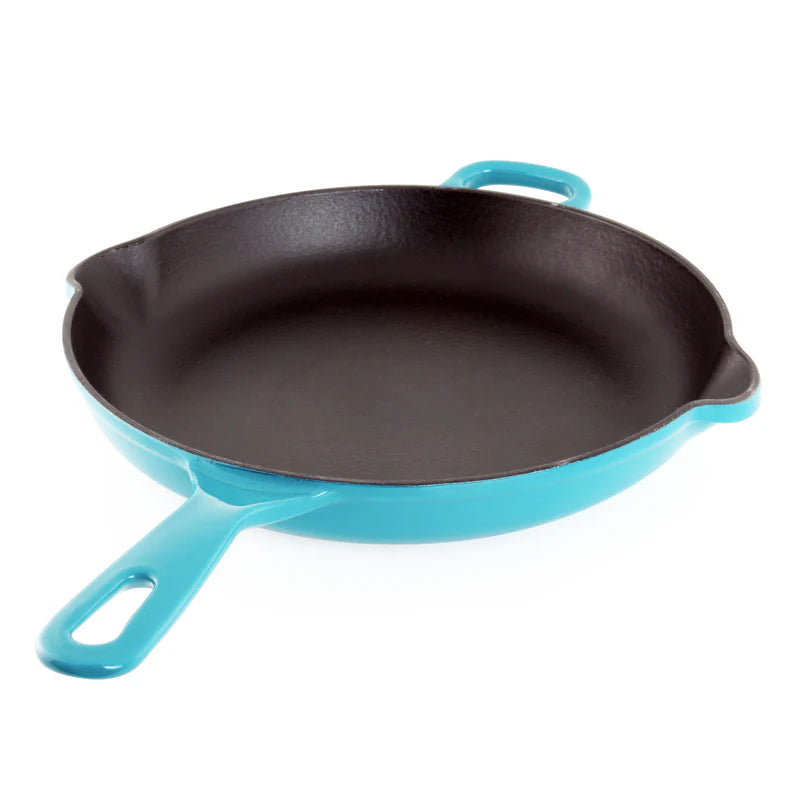 Chantal Enameled Cast Iron Cookware, 10 inch Skillet, Sea Blue