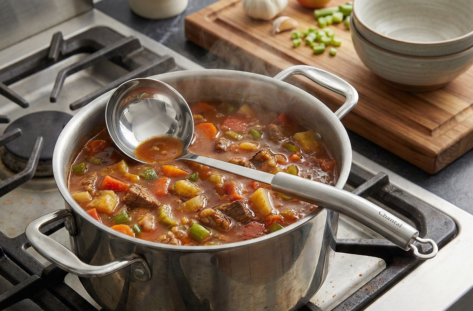 Chantal Soup Ladle Utensil, 4 Ounce, Polished Stainless Steel