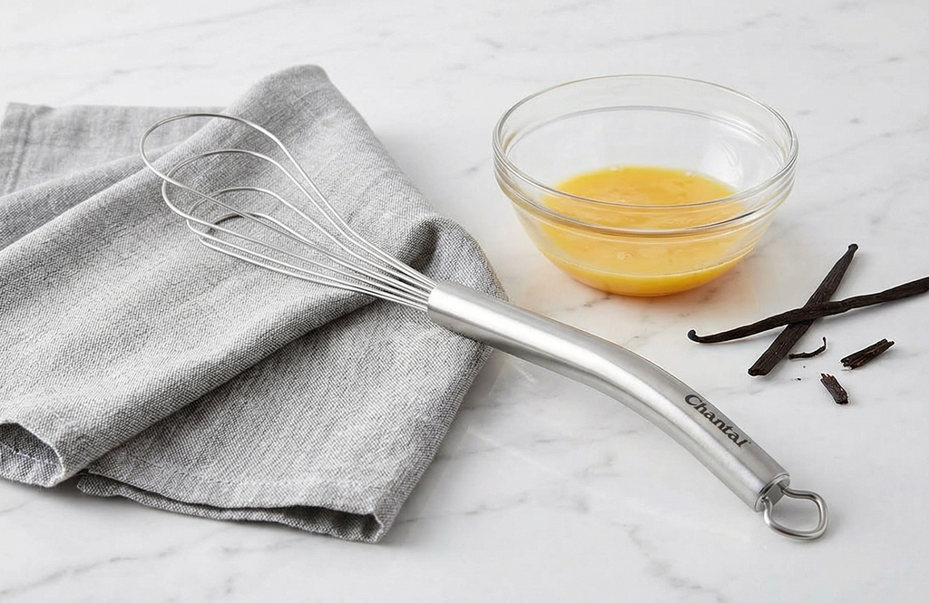 Chantal Flat Whisk Utensil, Small, 11 inch, Polished Stainless Steel