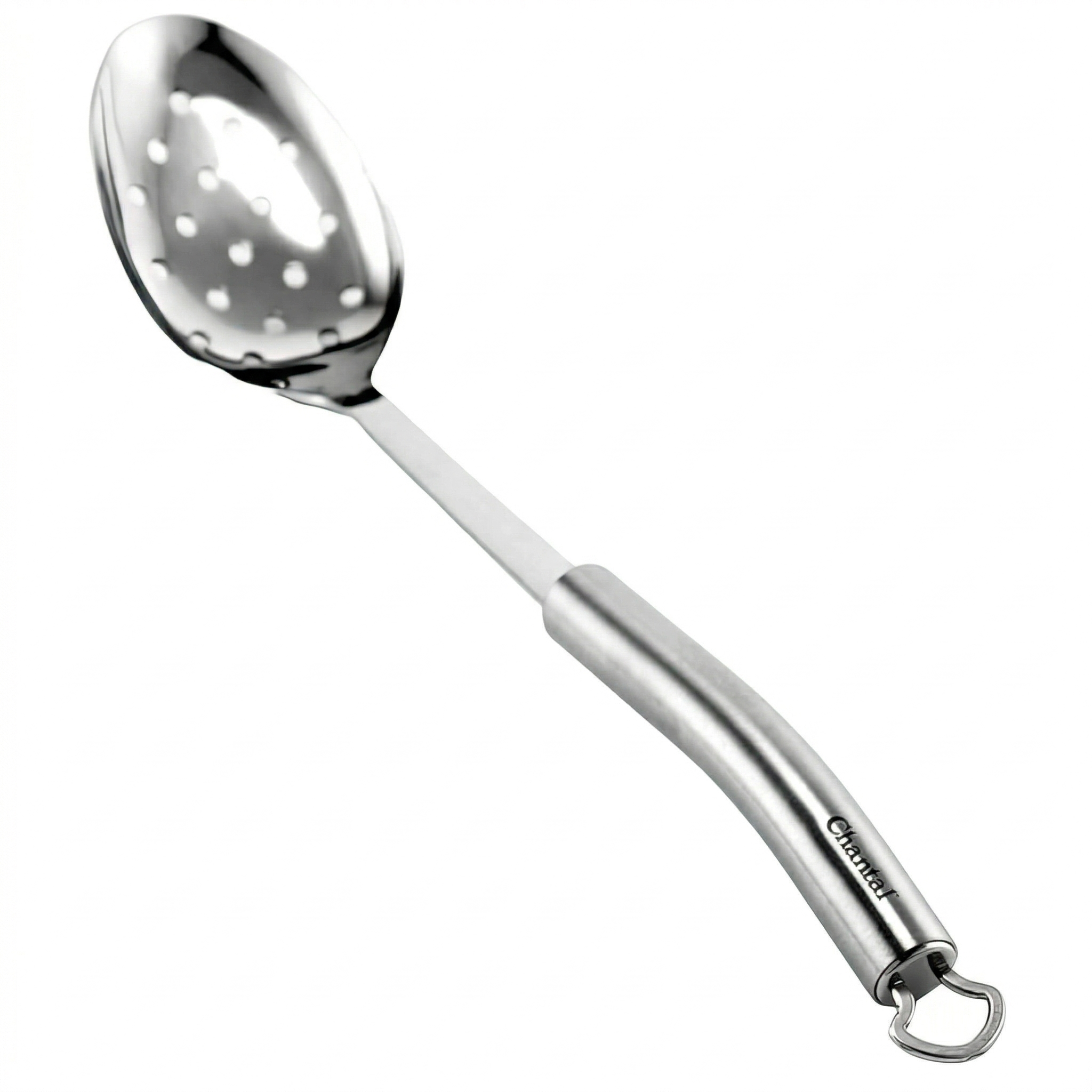 Chantal Perforated Spoon Utensil, 14 inch, Polished Stainless Steel